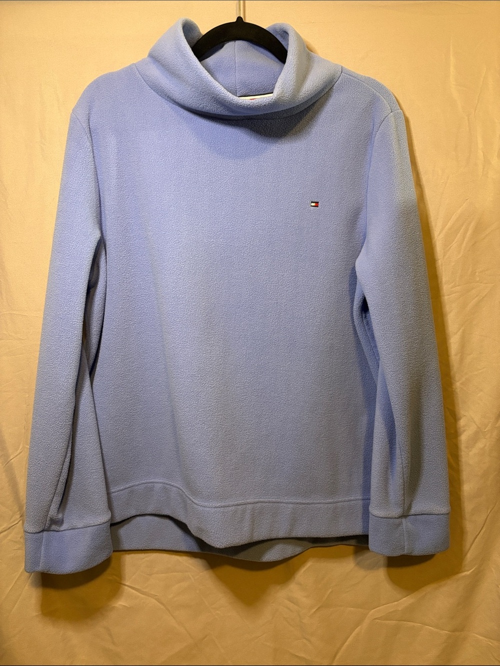 Tommy Hilfiger Women’s Pale Blue Fleece Funnel Neck Pullover